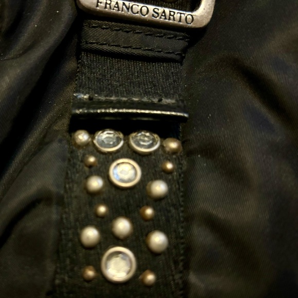 Y2K Franco Sarto black nylon handbag with silver buckle hardware and gems 🖤💎 - Picture 12 of 16